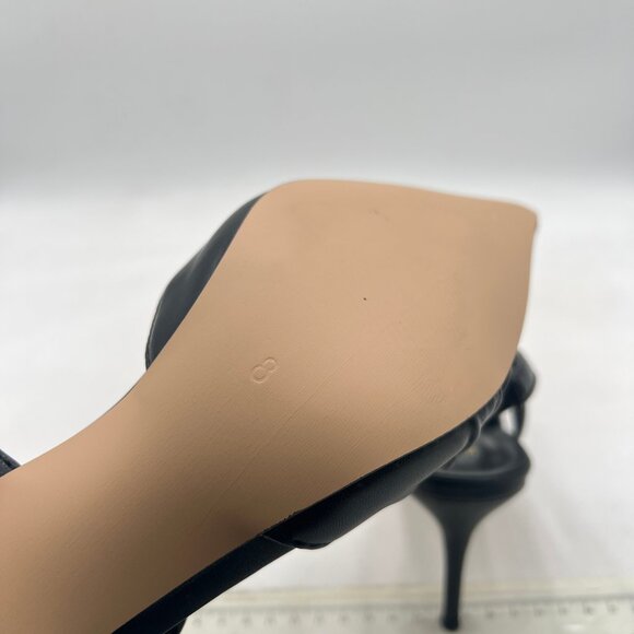 miss left Black High Heel Slingback Sandal Pointed Toe Slip on Prom Evening Shoe - Picture 6 of 8